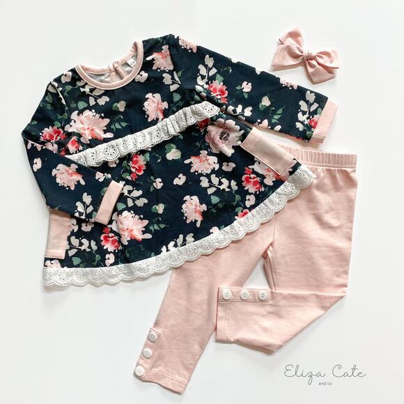 NWT Eliza Cate Winter Floral Playset Size 4T - Picture 5 of 8